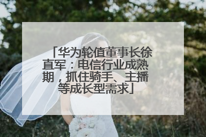 华为轮值董事长徐直军：电信行业成熟期，抓住骑手、主播等成长型需求