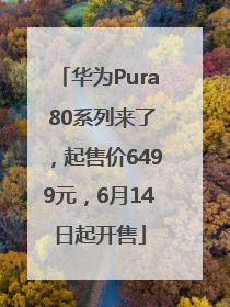 华为Pura 80系列来了，起售价6499元，6月14日起开售