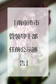 南京市市管领导干部任前公示通告