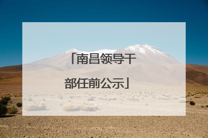 南昌领导干部任前公示