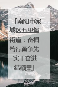 南阳市宛城区五里堡街道：奋楫笃行勇争先 实干奋进结硕果