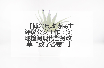 博兴县政协民主评议公安工作：实地检阅现代警务改革“数字答卷”