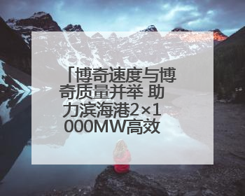 博奇速度与博奇质量并举 助力滨海港2×1000MW高效清洁燃煤发电项目“双投”