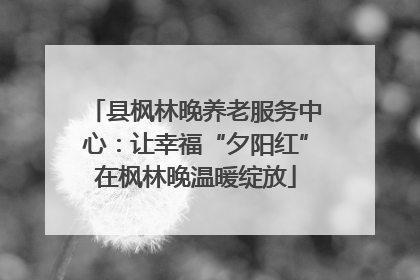 县枫林晚养老服务中心：让幸福“夕阳红”在枫林晚温暖绽放