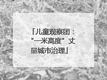 儿童观察团：“一米高度”丈量城市治理