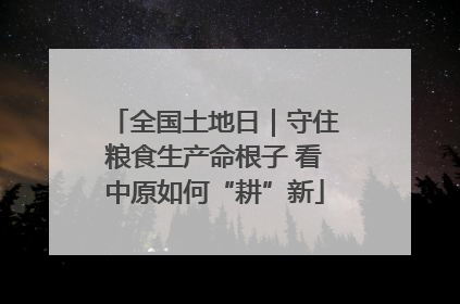 全国土地日｜守住粮食生产命根子 看中原如何“耕”新