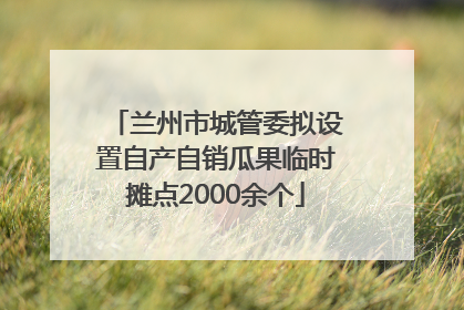 兰州市城管委拟设置自产自销瓜果临时摊点2000余个