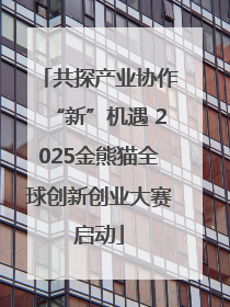 共探产业协作“新”机遇 2025金熊猫全球创新创业大赛启动