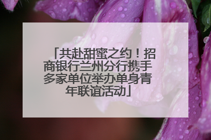 共赴甜蜜之约！招商银行兰州分行携手多家单位举办单身青年联谊活动