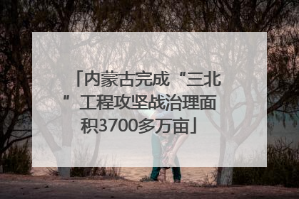 内蒙古完成“三北”工程攻坚战治理面积3700多万亩