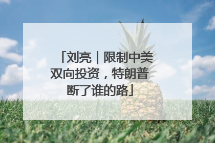 刘亮｜限制中美双向投资，特朗普断了谁的路