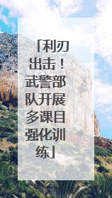 利刃出击！武警部队开展多课目强化训练