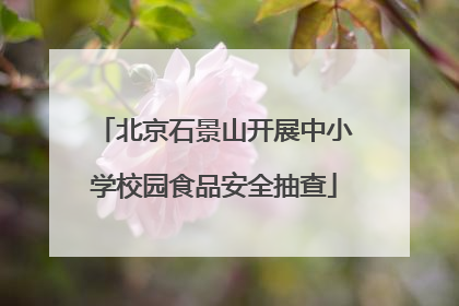 北京石景山开展中小学校园食品安全抽查
