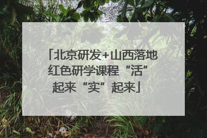 北京研发+山西落地 红色研学课程“活”起来“实”起来
