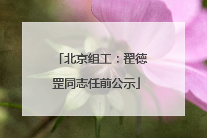 北京组工：翟德罡同志任前公示