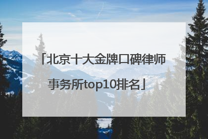 北京十大金牌口碑律师事务所top10排名