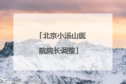 北京小汤山医院院长调整