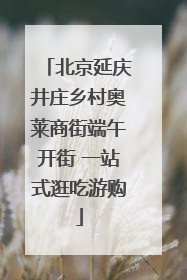 北京延庆井庄乡村奥莱商街端午开街 一站式逛吃游购