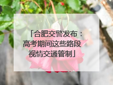合肥交警发布：高考期间这些路段视情交通管制