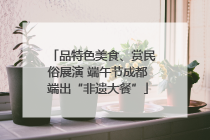 品特色美食、赏民俗展演 端午节成都端出“非遗大餐”
