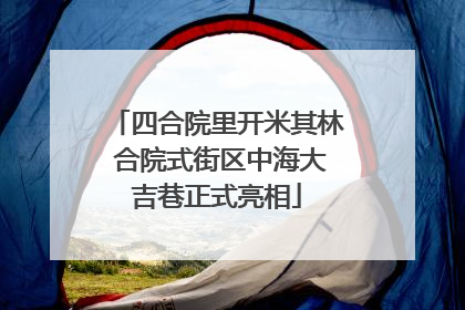 四合院里开米其林 合院式街区中海大吉巷正式亮相