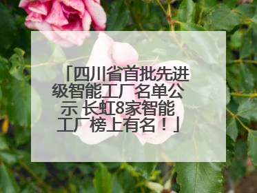 四川省首批先进级智能工厂名单公示 长虹8家智能工厂榜上有名！