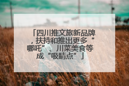 四川推文旅新品牌，扶持和推出更多“哪吒”、川菜美食等成“吸睛点”
