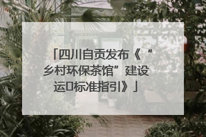 四川自贡发布《“乡村环保茶馆”建设运⾏标准指引》
