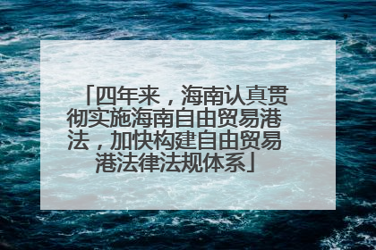 四年来，海南认真贯彻实施海南自由贸易港法，加快构建自由贸易港法律法规体系