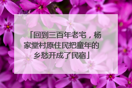 回到三百年老宅，杨家堂村原住民把童年的乡愁开成了民宿