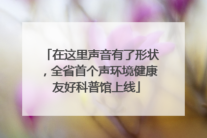在这里声音有了形状，全省首个声环境健康友好科普馆上线