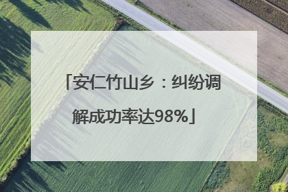 安仁竹山乡：纠纷调解成功率达98%