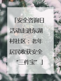 安全咨询日活动走进东湖村社区：老年居民收获安全“三件宝”