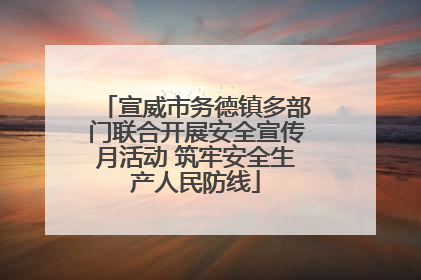 宣威市务德镇多部门联合开展安全宣传月活动 筑牢安全生产人民防线