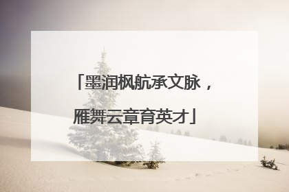 墨润枫航承文脉，雁舞云章育英才