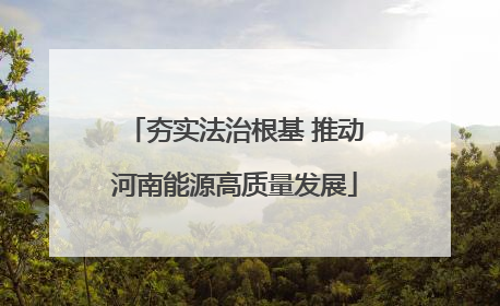 夯实法治根基 推动河南能源高质量发展