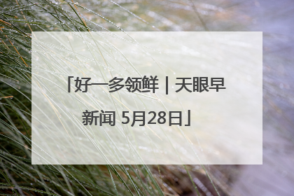 好一多领鲜｜天眼早新闻 5月28日