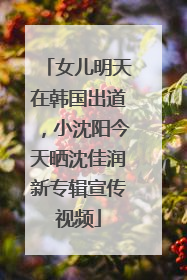 女儿明天在韩国出道，小沈阳今天晒沈佳润新专辑宣传视频