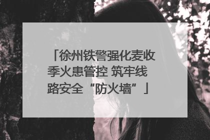 徐州铁警强化麦收季火患管控 筑牢线路安全“防火墙”