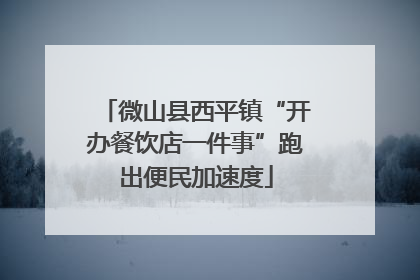 微山县西平镇“开办餐饮店一件事”跑出便民加速度