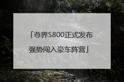 尊界S800正式发布 强势闯入豪车阵营