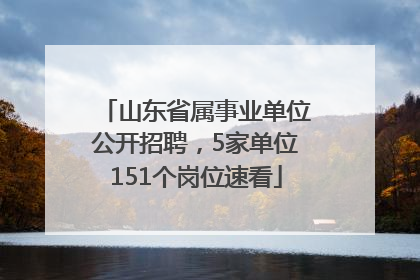山东省属事业单位公开招聘，5家单位151个岗位速看