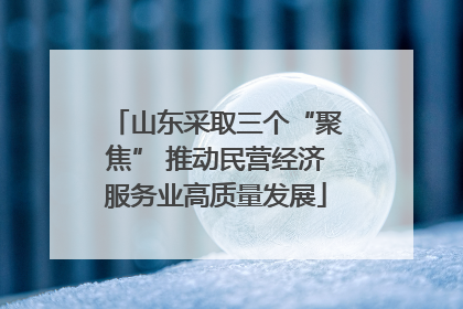 山东采取三个“聚焦” 推动民营经济服务业高质量发展