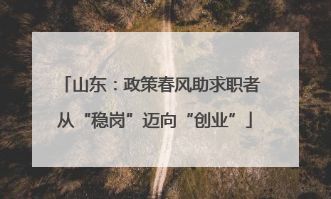山东：政策春风助求职者 从“稳岗”迈向“创业”