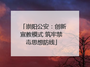崇阳公安：创新宣教模式 筑牢禁毒思想防线