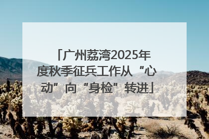 广州荔湾2025年度秋季征兵工作从“心动”向“身检”转进