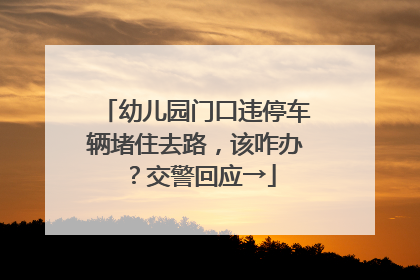幼儿园门口违停车辆堵住去路，该咋办？交警回应→