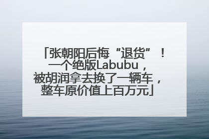 张朝阳后悔“退货”！一个绝版Labubu，被胡润拿去换了一辆车，整车原价值上百万元