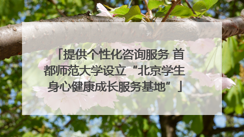 提供个性化咨询服务 首都师范大学设立“北京学生身心健康成长服务基地”