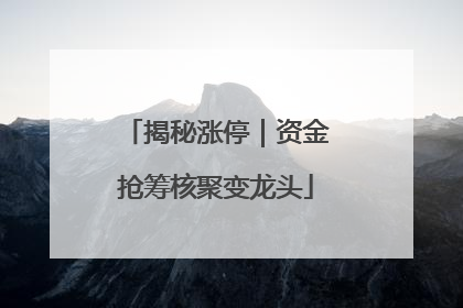 揭秘涨停｜资金抢筹核聚变龙头